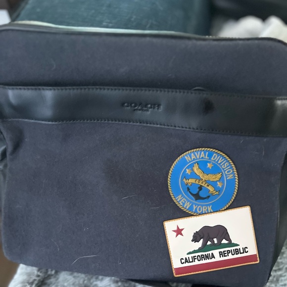 Men’s Felt Fabric Coach Crossbody Bag